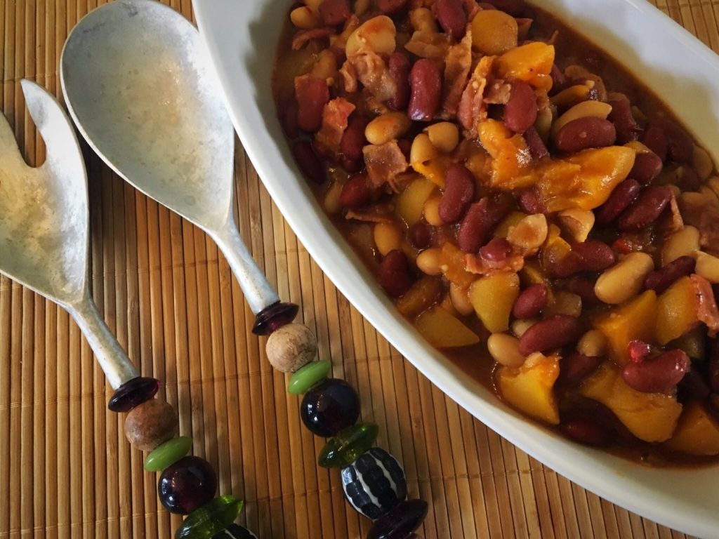 Peach Bourbon Baked Beans Recipe