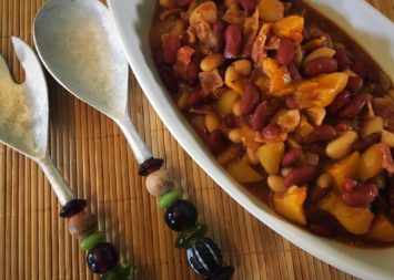 Peach Bourbon Baked Beans Recipe
