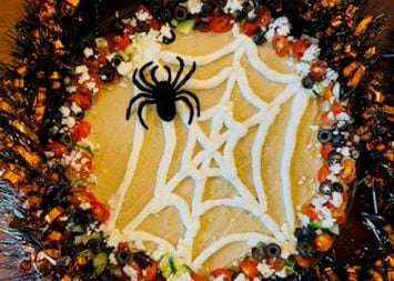 Spooky Spider Halloween Hummus